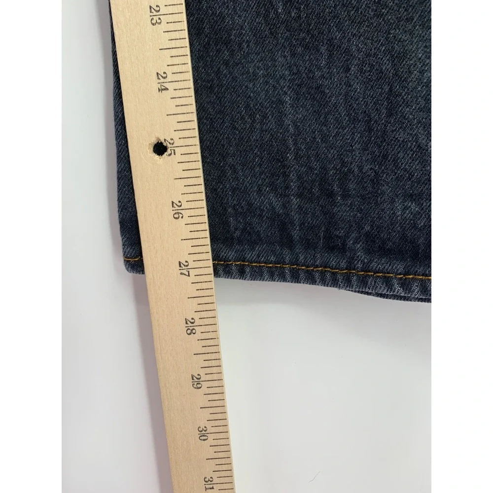 Levis 501 Jeans Mens 28x27 Black Button Fly Straight Fade Distressed (Tag 31x30)